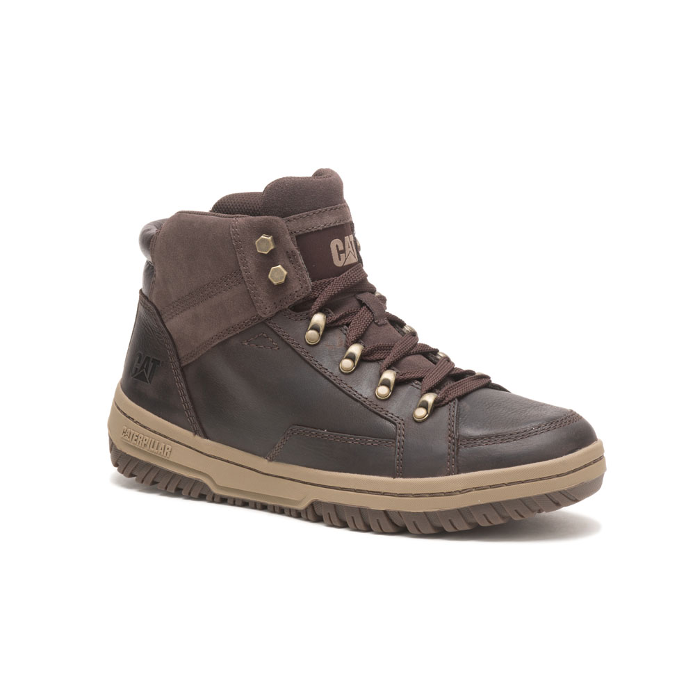 Caterpillar Men's Crate Work Boots Coffee CAT-69048